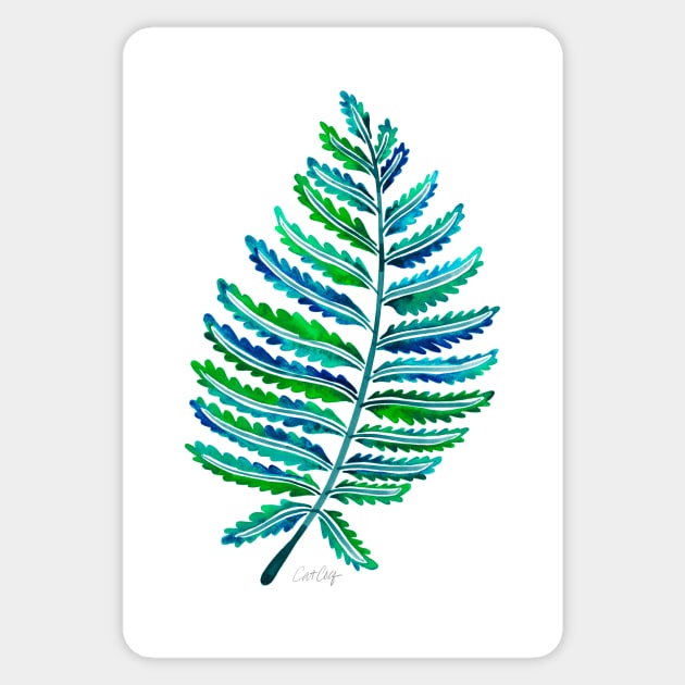 fern leaf blue green Sticker by CatCoq